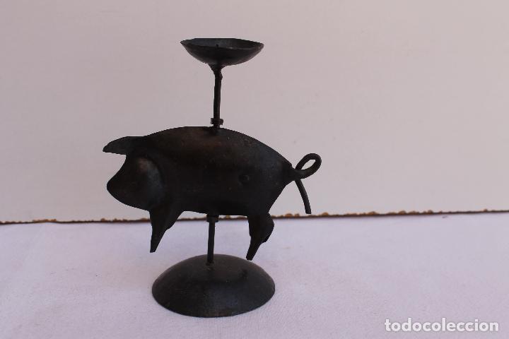 Antig&uuml;edades: PORTAVELAS DE FORJA - Foto 3