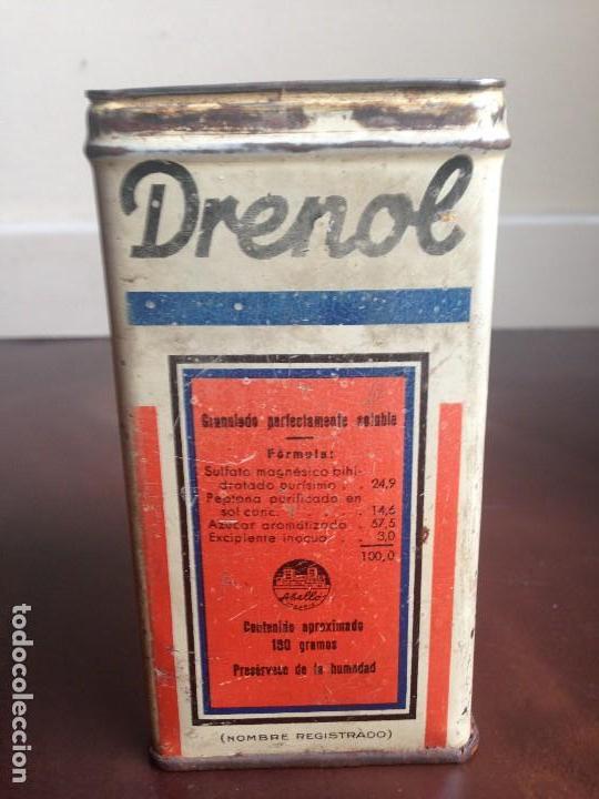 Antig&uuml;edades: DRENOL - LABORATORIO ABELL&Oacute; - CAJA DE HOJALATA - Foto 4