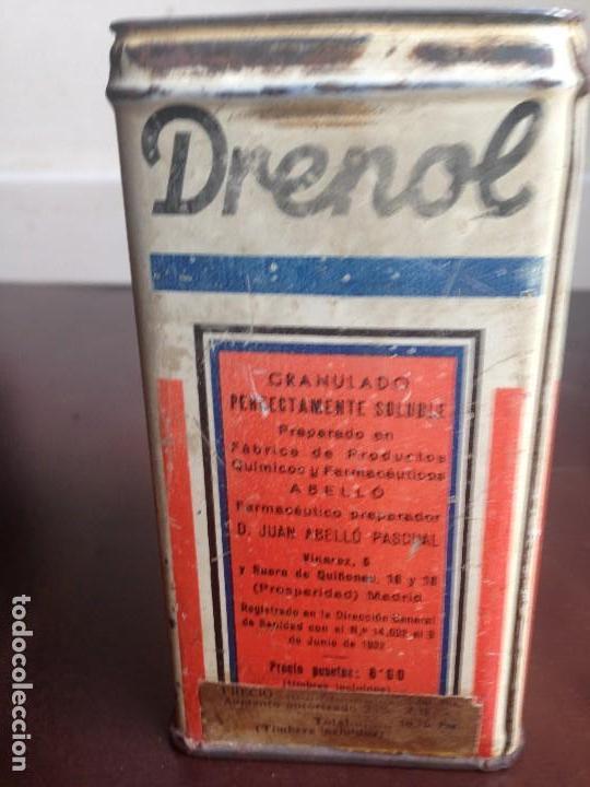 Antig&uuml;edades: DRENOL - LABORATORIO ABELL&Oacute; - CAJA DE HOJALATA - Foto 5