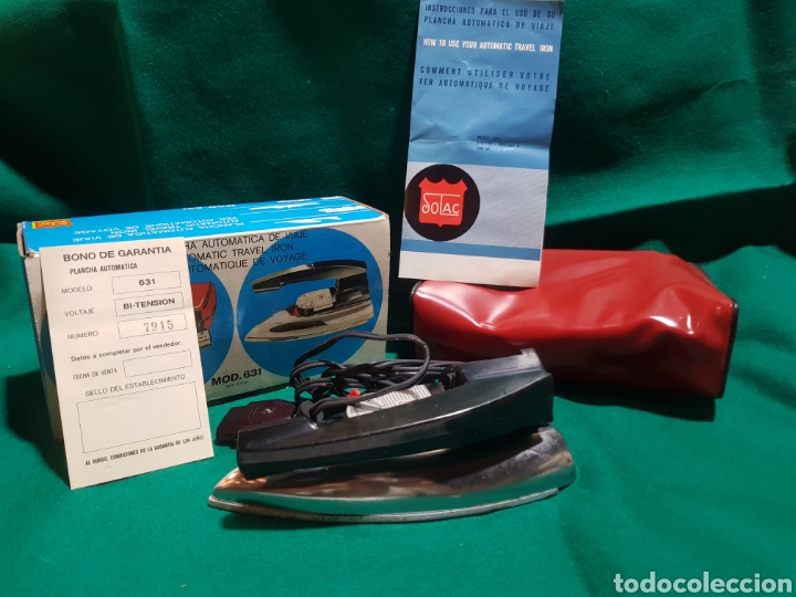 Antig&uuml;edades: Plancha autom&aacute;tica de viaje Solac modelo 631 - Foto 1