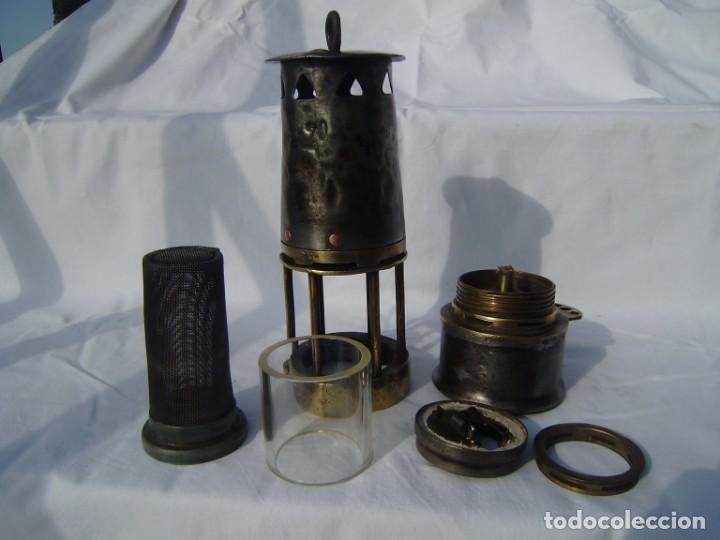 Antig&uuml;edades: Lampara de mina.Tipo seguridad.Marcada 70 - Foto 3