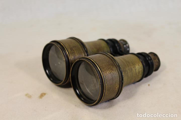 Antig&uuml;edades: binocular / prismaticos de lat&oacute;n - Foto 3