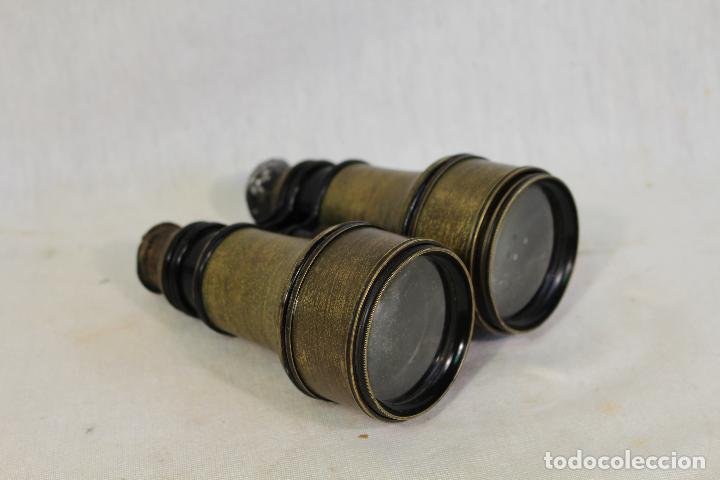 Antig&uuml;edades: binocular / prismaticos de lat&oacute;n - Foto 4