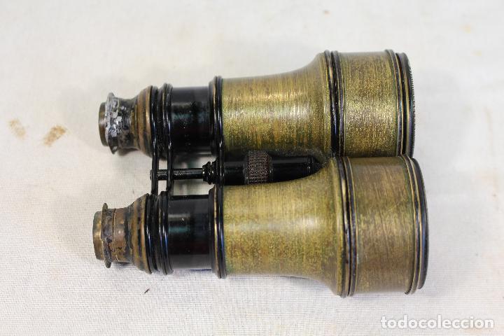 Antig&uuml;edades: binocular / prismaticos de lat&oacute;n - Foto 7