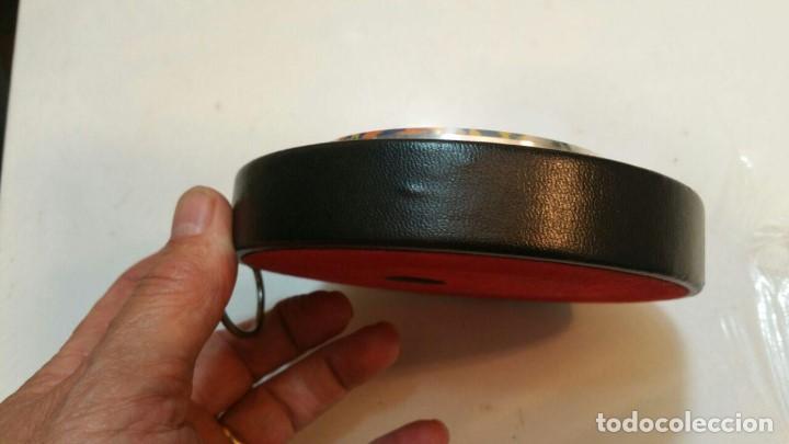 Antig&uuml;edades: BAROMETRO DE PARED CIRCULAR FORRADO EN PIEL - Foto 4