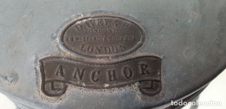 Antigüedades: FARO PARA BARCO. DAVEY AND COMPANY. ANCHOR. LONDON. METAL Y CRISTAL. CIRCA 1900. - Foto 10 - 137726458