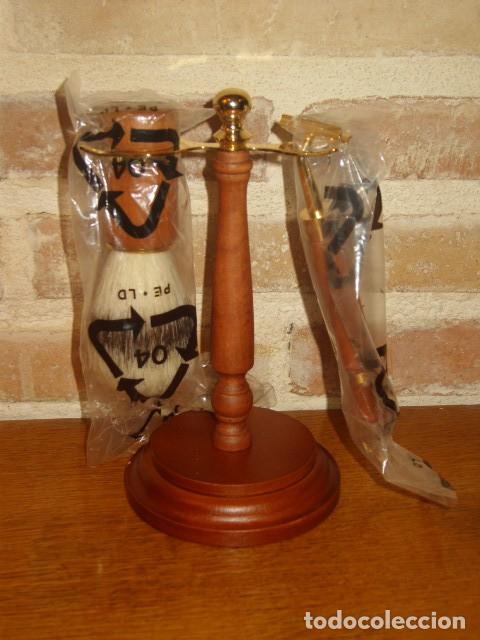 Antig&uuml;edades: SET DE AFEITADO EN MADERA. - Foto 6