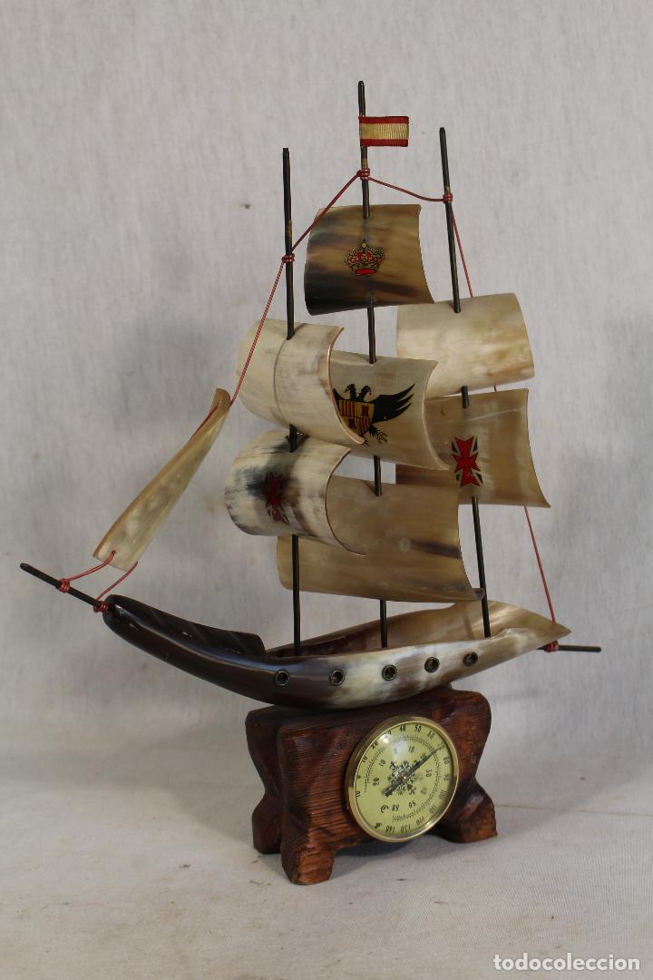 Antig&uuml;edades: barco en asta de toro - reloj quartz - Foto 4