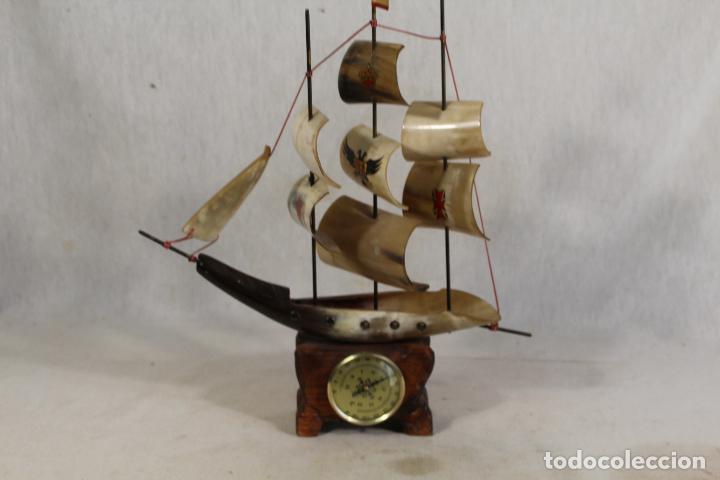 Antig&uuml;edades: barco en asta de toro - reloj quartz - Foto 5