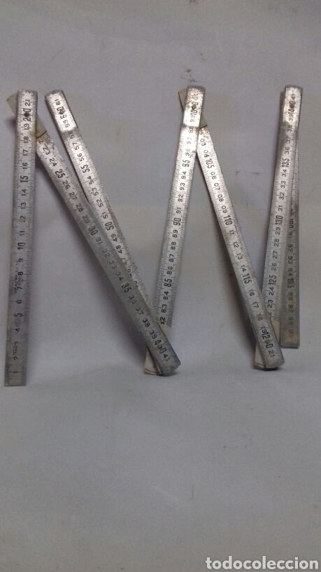 Antig&uuml;edades: Antiguo metro plegable de aluminio. Para carpinteria - Foto 2