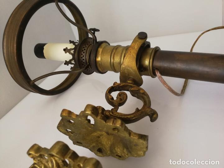 Antigüedades: PAR DE LAMPARAS ANTORCHA DE BARCO EN BRONCE - Foto 14 - 144949570