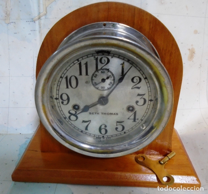 reloj de mamparo de barco seth thomas, doble cu - Comprar Antigüedades