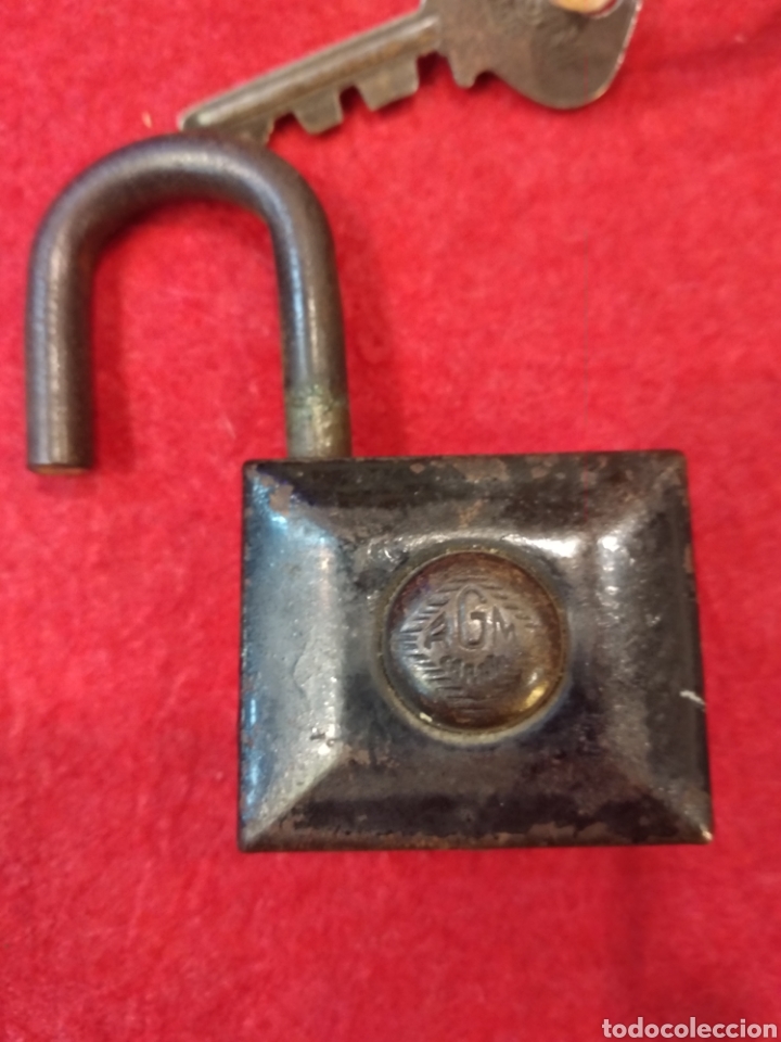 Antig&uuml;edades: CANDADO CON LLAVE , FUNCIONA. AGM ESPA&Ntilde;A - Foto 3