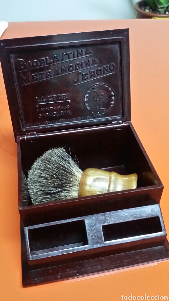Antig&uuml;edades: Caja de baquelita para set de afeitado. - Foto 1