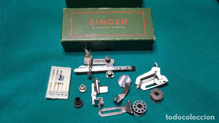 Antig&uuml;edades: CAJA DE CARTON SINGER CON ACCESORIOS - Foto 7
