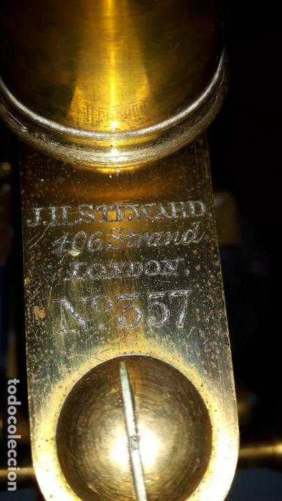 Antig&uuml;edades: MICROSCOPIO DE LATON ORIGINAL DE LA &Eacute;POCA - Foto 4