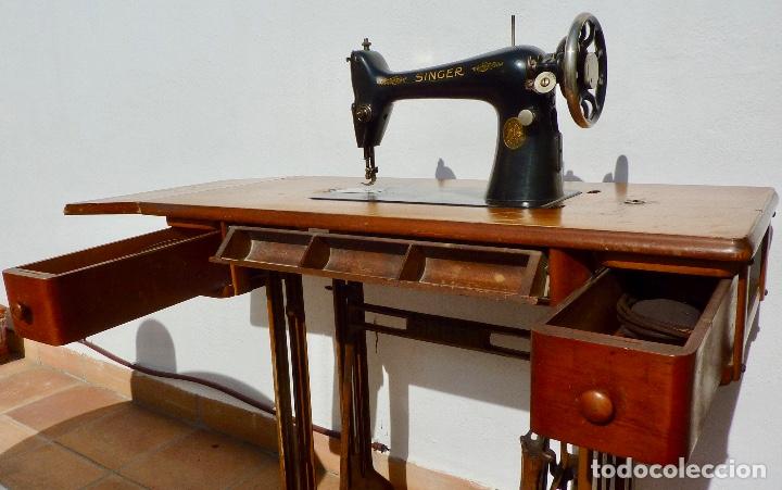 máquina coser singer antigua, con mueble - Compra venta en todocoleccion
