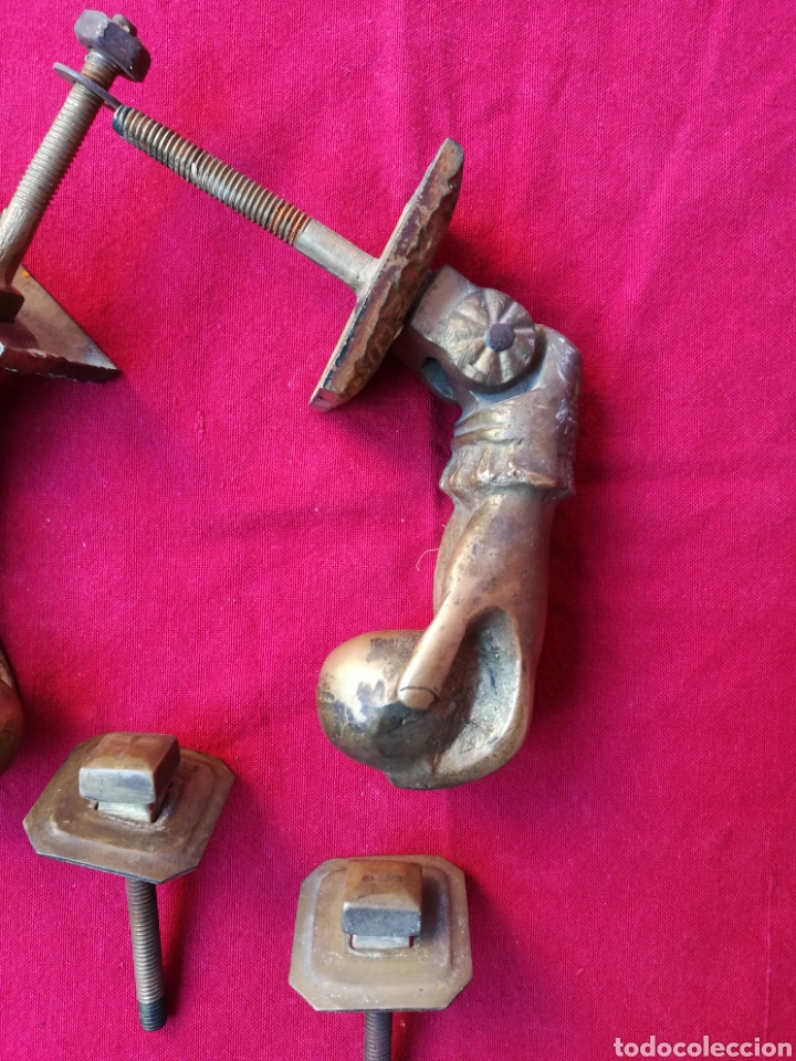 Antig&uuml;edades: JUEGO DE ALDABAS DE BRONCE PARA PORT&Oacute;N - Foto 3
