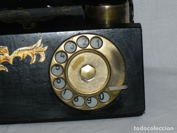 Tel&eacute;fonos: ** ANTIGUO TEL&Eacute;FONO DE SOBREMESA DE MADERA ** - Foto 2
