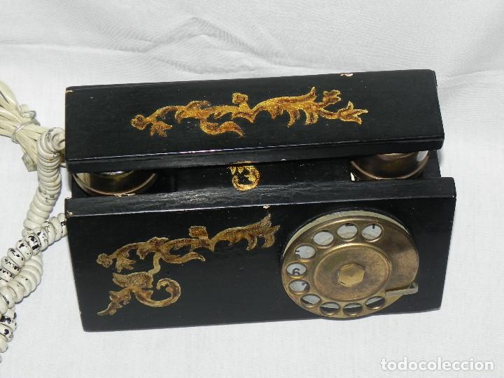 Tel&eacute;fonos: ** ANTIGUO TEL&Eacute;FONO DE SOBREMESA DE MADERA ** - Foto 3