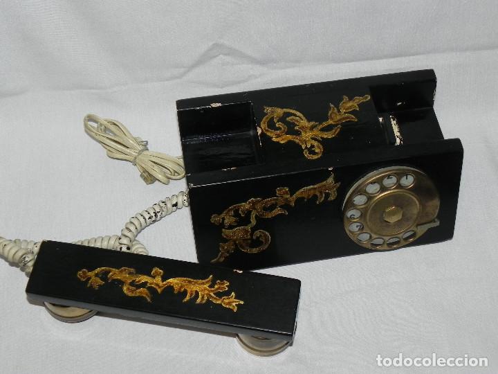 Tel&eacute;fonos: ** ANTIGUO TEL&Eacute;FONO DE SOBREMESA DE MADERA ** - Foto 4