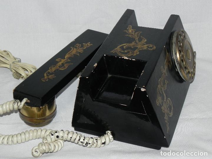 Tel&eacute;fonos: ** ANTIGUO TEL&Eacute;FONO DE SOBREMESA DE MADERA ** - Foto 6