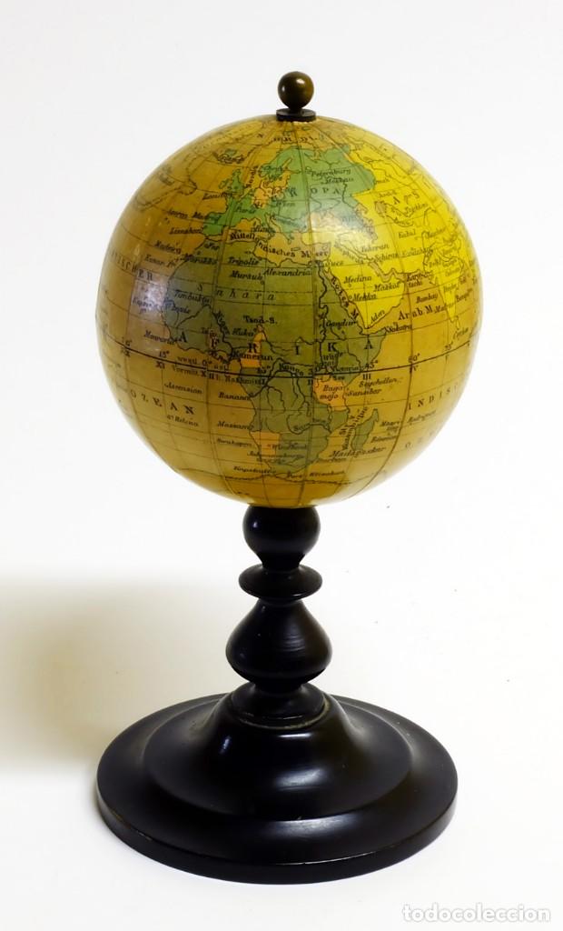 1890 Finísimo Globo Terraqueo Miniatura Bola De Comprar Varias Antigüedades Técnicas Y 0782