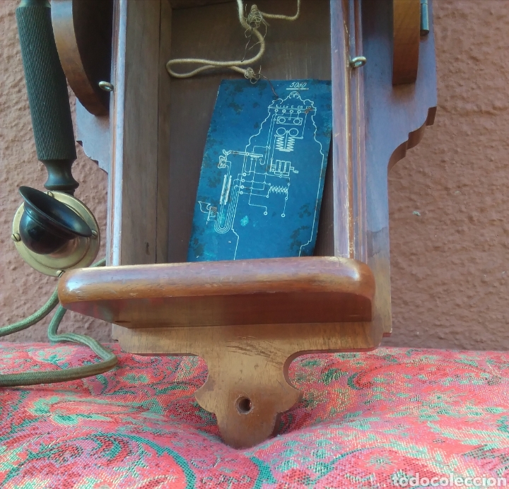 Tel&eacute;fonos: Antiguo Telefono de Pared en madera - Foto 6