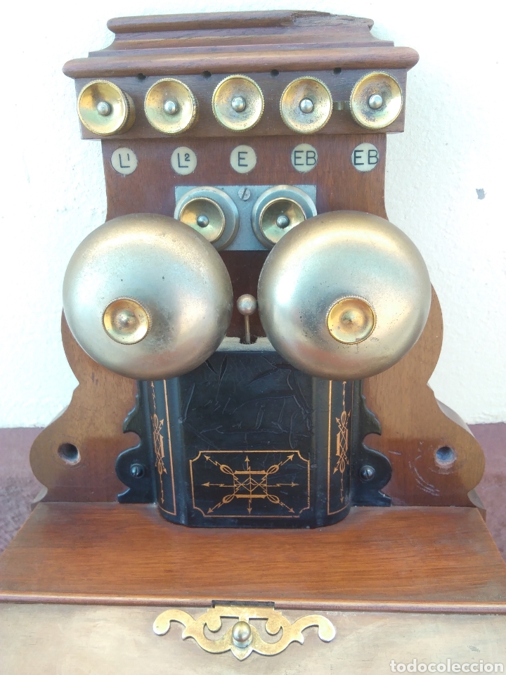 Tel&eacute;fonos: Antiguo Telefono de Pared en madera - Foto 7
