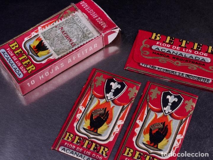 Antig&uuml;edades: PAQUETE DE HOJAS DE AFEITAR BETER FLOR DE LIS - Foto 4