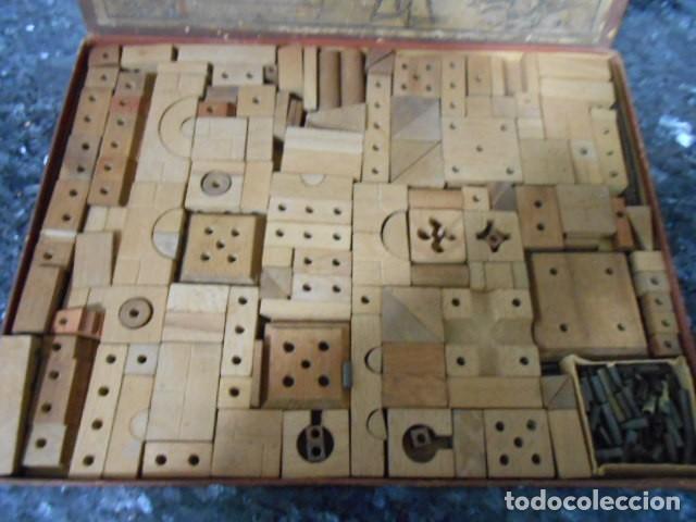 Antig&uuml;edades: MECANO ANTIQUISIMO COMPLETO CON PIEZAS DE MADERA - Foto 4