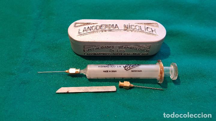 Antig&uuml;edades: JERINGUILLA DE CRISTAL EN CAJA LANODERMA NICOLICH - Foto 1