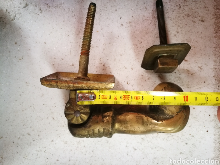 Antig&uuml;edades: JUEGO DE ALDABAS DE BRONCE PARA PORT&Oacute;N - Foto 7