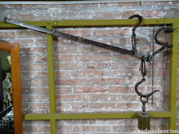 Antig&uuml;edades: Balanza romana, grande largo 111cm - Foto 4
