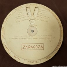 Antigüedades: DISCO CALCULADOR AVIACIÓN BASE DE ZARAGOZA AÑOS 50- 60 TEXACO MISIONES DE ENTRENAMIENTO EN ZARAGOZA
