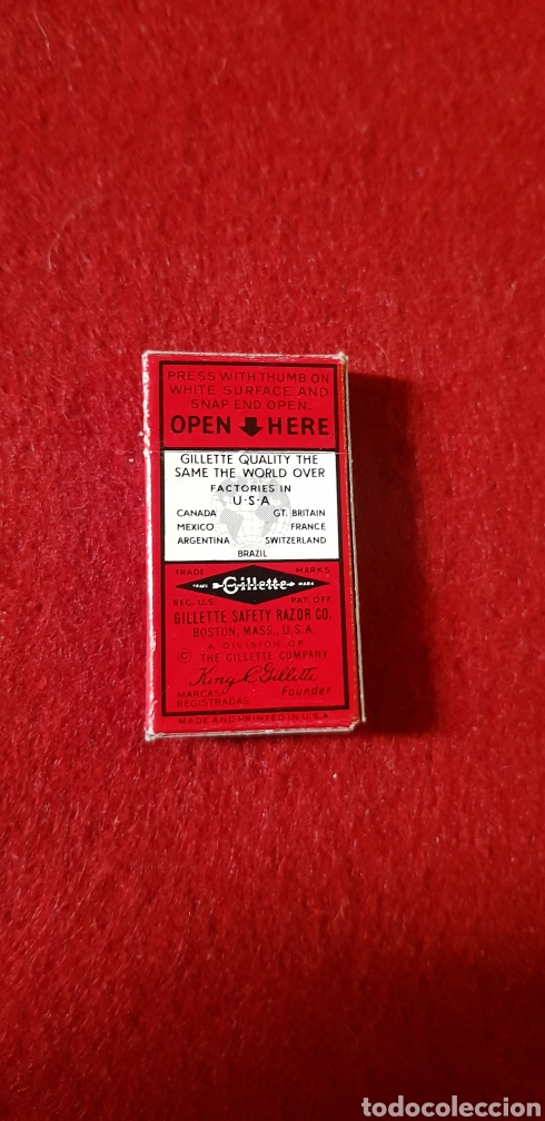 Antig&uuml;edades: Caja de cuchillas de afeitar Gillette Blade sin abrir - Foto 2