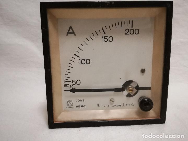 Antig&uuml;edades: AMPERIMETRO EMPOTRABLE - ME96E 200 AMPERIOS - Foto 2