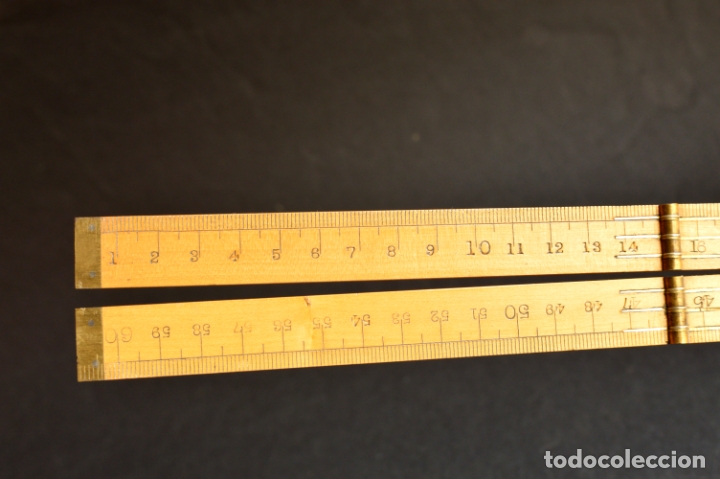 Antiguidades: METRO (60 CM) INGLES EN CM POR UN LADO Y EN PULGADAS POR EL OTRO. MADERA DE BOJ