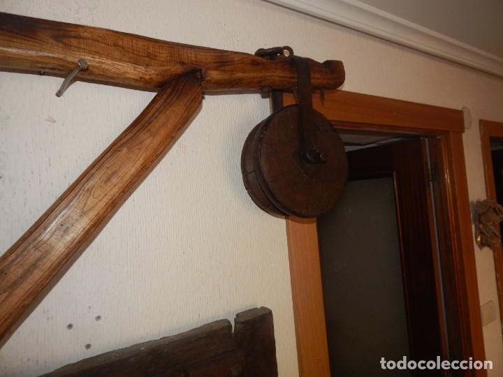 Antig&uuml;edades: Antigua escuadra polea de olmo y forja de canteros constructores - Foto 4