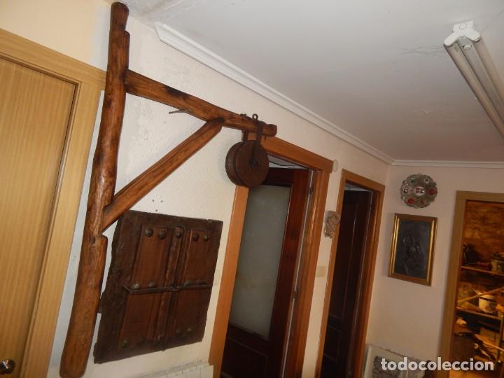Antig&uuml;edades: Antigua escuadra polea de olmo y forja de canteros constructores - Foto 14