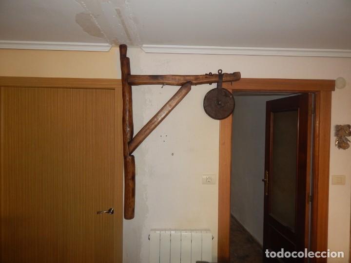 Antig&uuml;edades: Antigua escuadra polea de olmo y forja de canteros constructores - Foto 15