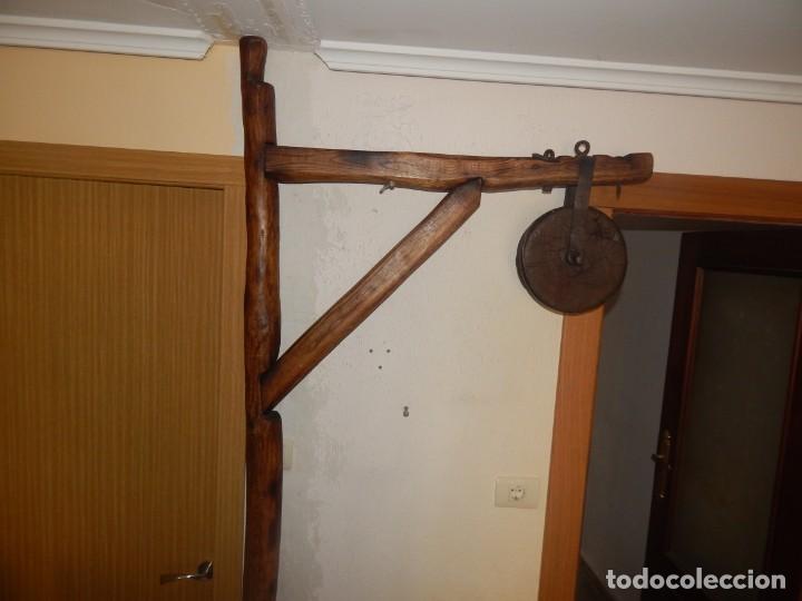 Antig&uuml;edades: Antigua escuadra polea de olmo y forja de canteros constructores - Foto 21