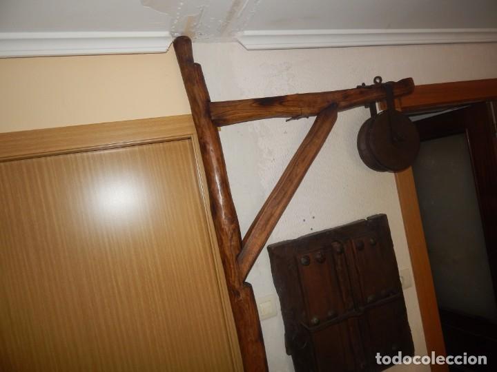 Antig&uuml;edades: Antigua escuadra polea de olmo y forja de canteros constructores - Foto 23
