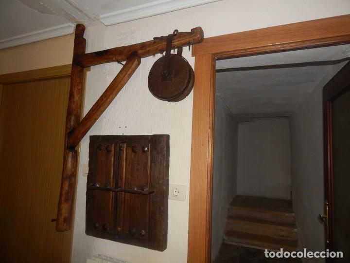 Antig&uuml;edades: Antigua escuadra polea de olmo y forja de canteros constructores - Foto 26