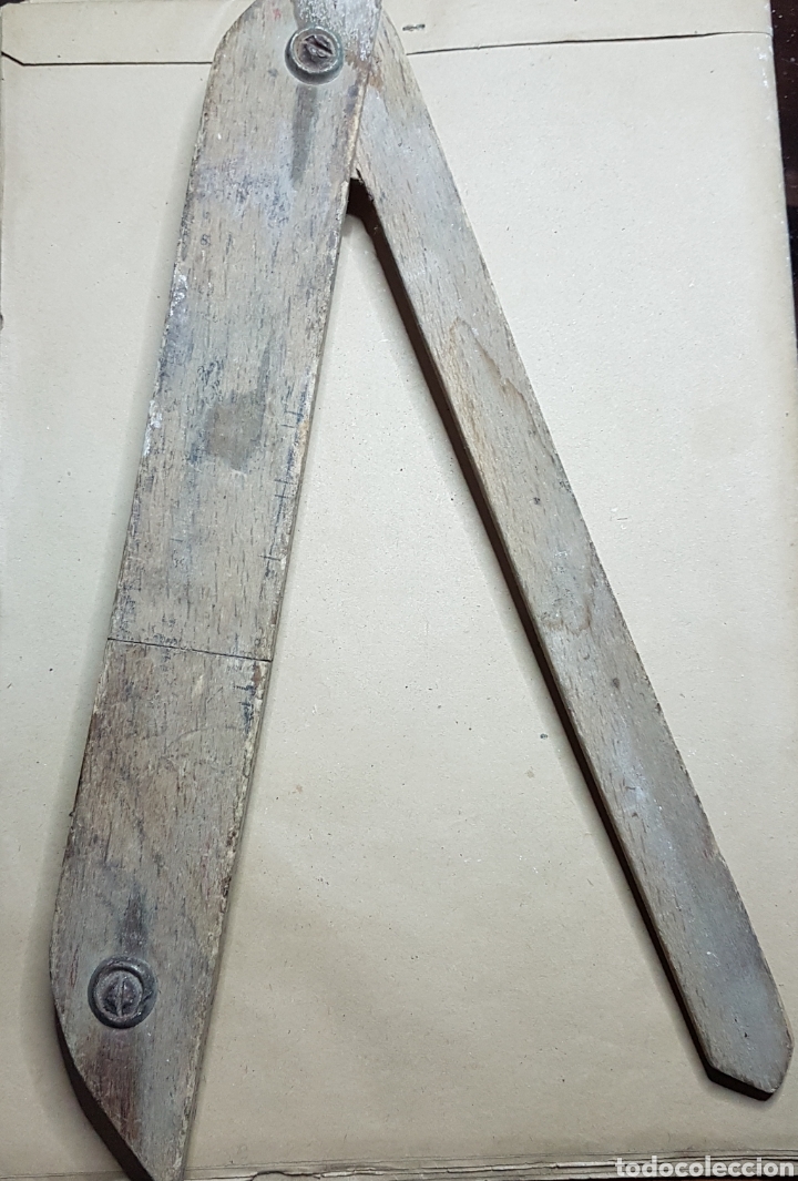 Antig&uuml;edades: Antiguo comp&aacute;s de pizarra de escuela colegio - Foto 2