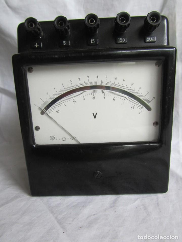 Antig&uuml;edades: Volt&iacute;metro marca SACI, funda original - Foto 8