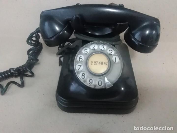 Teléfono español sobremesa negro. 17x15x14cm - Telefonos antiguos