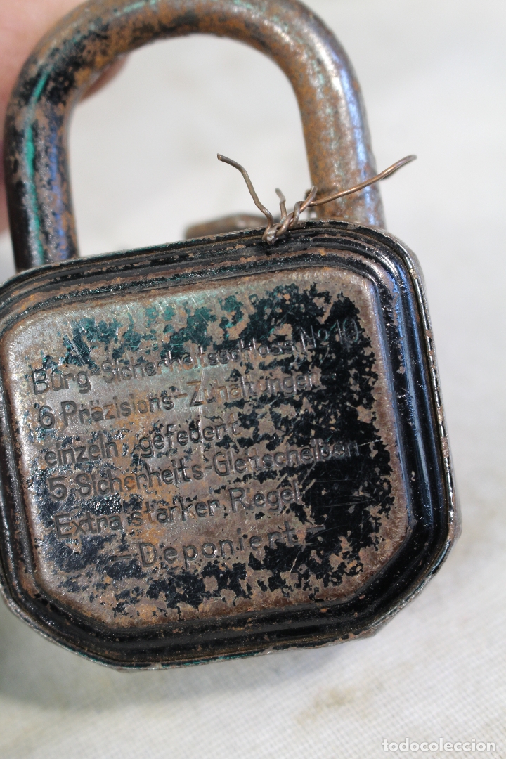 Antig&uuml;edades: candado con llave - Foto 2
