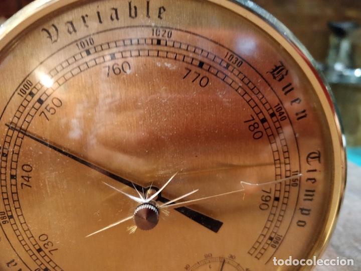 Antig&uuml;edades: Term&oacute;metro higr&oacute;metro, Medidor de variable del tiempo - 13.2cm - Foto 4