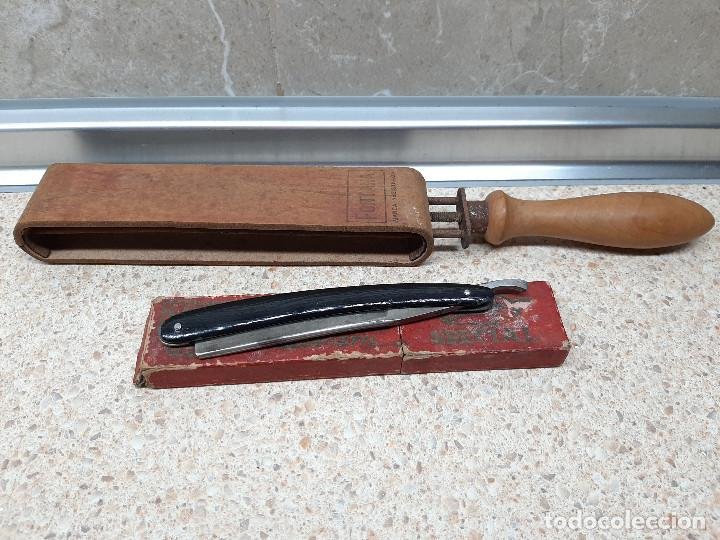 antiguo cuero afilador para navajas barbero - Compra venta en todocoleccion